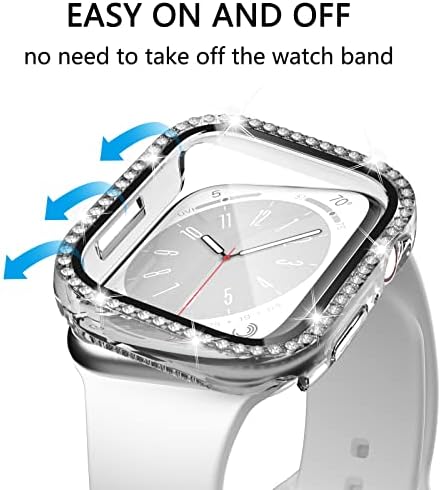 מארז nxtudy עבור Apple Watch SE 2022 Series 6 5 4 SE 2019 עם מגן מסך, 2 חבילות מחשב קשה Bling Bumper Shiny