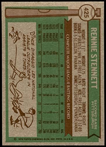 1976 Topps 425 Rennie Stennett Pittsburgh Pirates NM/MT Pirates