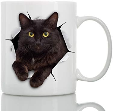 שחור חתול קפה ספל-קרמיקה מצחיק קפה ספל - מושלם חתול מאהב מתנה-חמוד חתול קפה ספלי הווה - נהדר יום