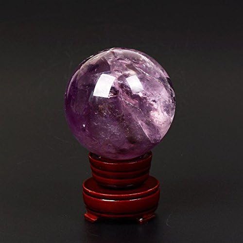 XKACRYSTAL 1.57 אינץ 'כדור אמטיסט טבעי, כדור אבן חן גביש קוורץ פסל פסל עם מעמד