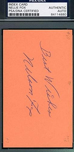 נלי נלסון פוקס חתימת כרטיס אינדקס חתום 3 על 5-חתימות חתוכות של ליגת הבייסבול