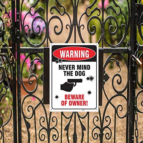 חותם אזהרה לא משנה את כלב היזהר של בעלים רובים סימן אמנות דקור פח בטיחות סימנים רטו בציר מתכת פח סימן