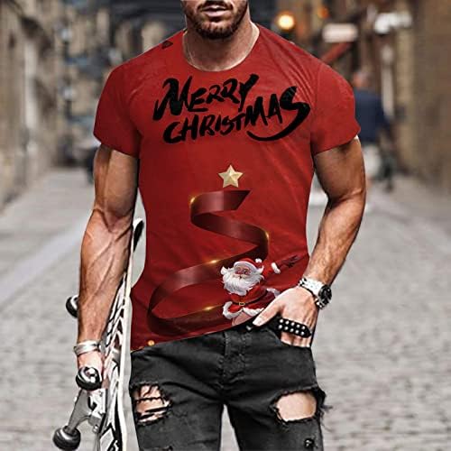 XXBR 2022 אופנה גברים סתיו חורף שרוול קצר מזדמן חג המולד 3D מודפס חולצות T