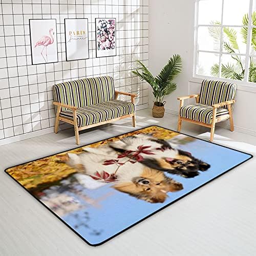 זוחל שטיח מקורה מחצלת משחק שני כלבים חמודים סתיו לסלון לסלון חדר שינה חינוכי משתלת שטיחים שטיחים 80x58