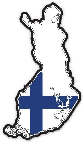 גרפיקה GT גרפיקה פינלנד מפה דגל צורת קאנטרי - מדבקת ויניל 3 אינץ