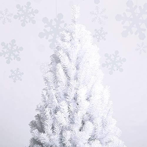 6.8ft פרימיום שלג לבן/נוהר יחידת עץ חג המולד מלאכותי ציר חג המולד עץ עץ אורן עץ עץ עץ חופשה עם