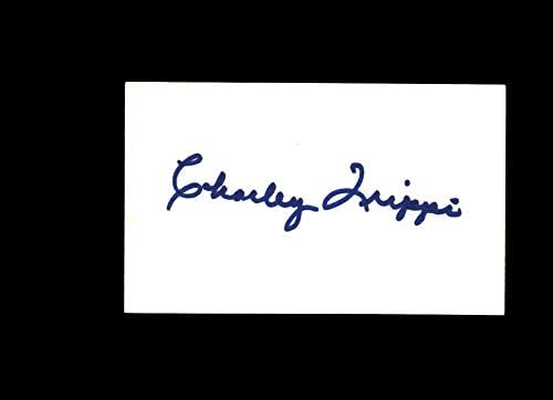 Charley Trippi יד חתומה 3x5 כרטיסי אינדקס חתימה