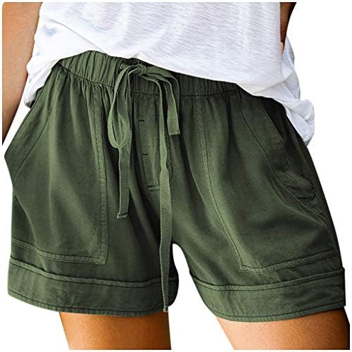מכנסיים קצרים של חוף קיץ צבעוני בגודל תפיסתי פלוס לנשים בכיסי שרוך מותניים אלסטי