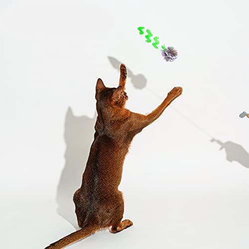 טיזר חתול מקל יצירתי פלורסנט חתול מקל אינטראקטיבי מקל חמוד נייד ירוק