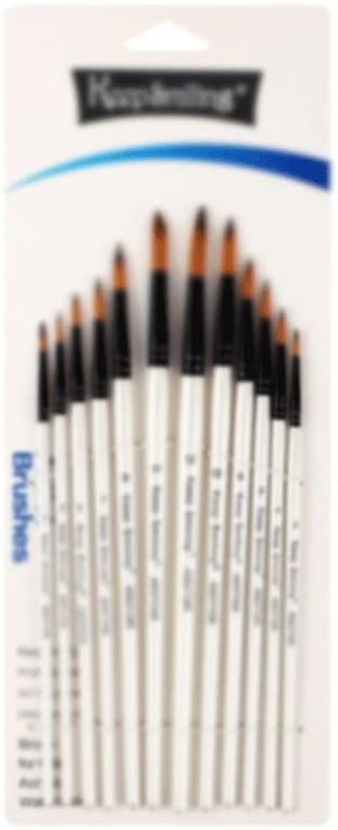 מברשת ניילון FZZDP 12 אמנות קו קווי עט צביעה של צבעי מים גיר מברשת מברשת שמן גיר (צבע: E, גודל