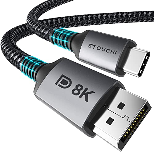 Stouchi USB C ל- DisplayPort 1.4 8K כבל 2M/6.6ft Thunderbolt 4/3 ל- DP 4K@144Hz/120Hz 5K@60Hz