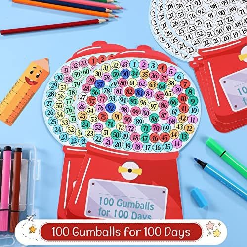 24 יחידות 100 יום של בית ספר קרפט ערכת מורה לטובת ערכת 100 כדורי גומי עבור 100 ימים נייר מסטיק מכונת צבע