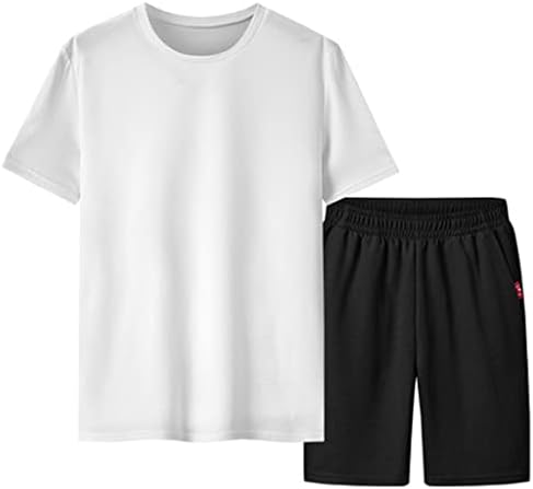 חליפת ספורט קיץ של HNKDD-ייבוש מהיר ריצה בגדי ספורט מכנסיים קצרים עם שרוולים קצרים מזדמנים בתוספת חליפה לגברים