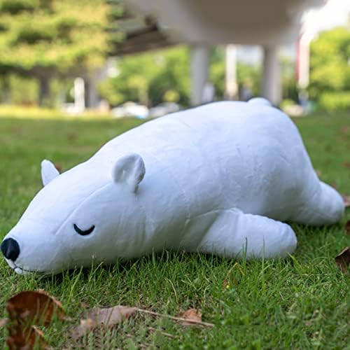 WJCNPAC-MAN 19.7 כרית צעצוע של קוטב דוב קוטב, חיה ממולאת של דוב קוטב, כריות חיבוק רכות