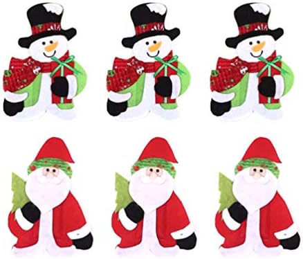 6 יחידות חג המולד כסף מחזיקי כיסי שלג סנטה קלאוס חג המולד סכום מחזיקי גרביים