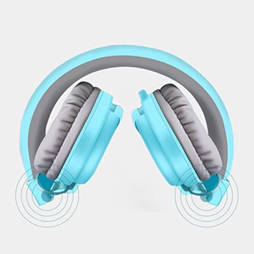 אוזניות אוזניות חוטית אוזניות חוט ילדים מיקרופון סטריאו דיבורית עבור ראש ממ שמיים-כחול טלפון חכם מעל כחול
