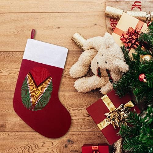 דגל גיאנה אצבע אדום חג המולד גרבי חג לחג לחג קישוטי הבית לאח עץ חג המולד גרביים