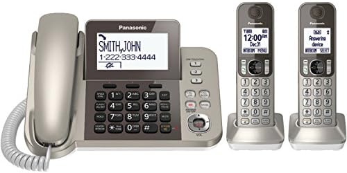 מערכת טלפון טלפונית פנאסונית/אלחוטית עם מכונת תשובה ושיחת מגע אחת חוסמת & dect 6.0 טלפון אלחוטי הניתן