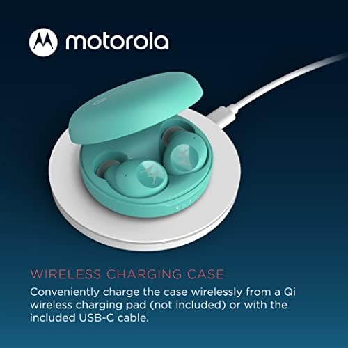 מוטורולה מוטו ניצנים 250 - אוזניות Bluetooth אלחוטיות אמיתיות עם מיקרופון וארשת טעינה אלחוטית - IPX5