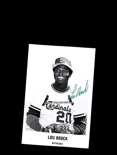 לו ברוק PSA DNA COA חתום 5x7 צילום קרדינלים חתימה - תמונות MLB עם חתימה