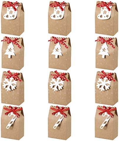 קבילוק קראפט אריזת מתנה 12 יחידות 1 שק חג המולד סוכריות אחסון שקיות מתנת קופסות עוגיות אריזת מתנה
