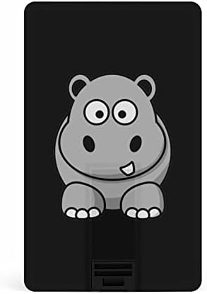 מצוירת HIPPO HIPPO USB 2.0 מכרידי פלאש מכני זכרון צורת כרטיס אשראי