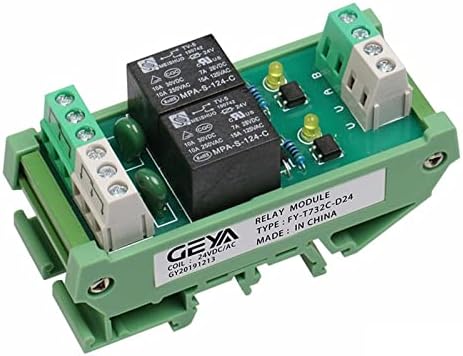 Dayaq Geya FY-T73 2 Medule Relay Module DIN Rail 5V 12V 24V AC230V ממשק ממסר PLC בקרת 1PCS