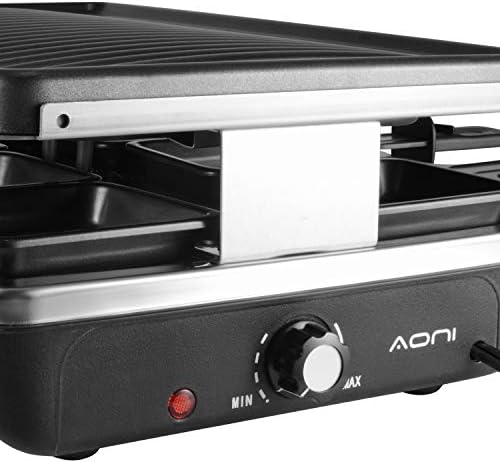 גריל שולחן Aoni Raclette, BBQ קוריאני גריל חשמלי גבינה מקורה Raclette, משטח נשלף ללא מקל, בקרת טמפרטורה ובטוח