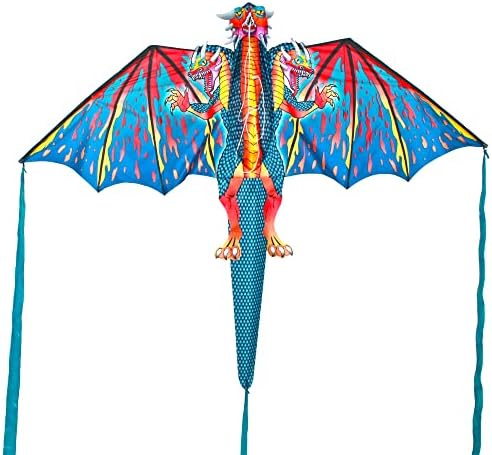 Windnsun Supersized Dragonhed Dragon 3D 3D ניילון עפיפון, רוחב 76 אינץ '