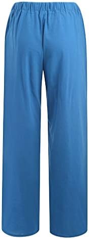 מכנסי טרנינג פשתן פשתן כותנה מכנסיים בגודל המותניים הגבוהים מכנסיים מכנסיים מוצקים של חוף בוהו מוצק מכנסי רגל