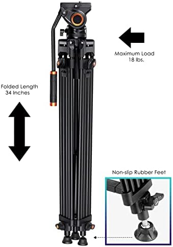אלומיניום קוואד צינור מקצועי 72 חצובה עבור Sony FDR-AX33