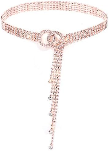 יואי קריסטל מותניים חגורה לנשים ריינסטון שרשרת חגורת טבעת חגורת חגורת עבור שמלה