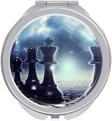 שחמט דיגיטלי דגם חמוד קומפקטי איפור מראה נסיעות נייד כפול צדדי הגדלה מתקפל מראה עגול
