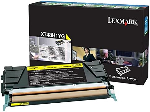 מחסנית טונר של Lexmark x748h1yg בעלת תשואה גבוהה, 10000 דפים, צהוב