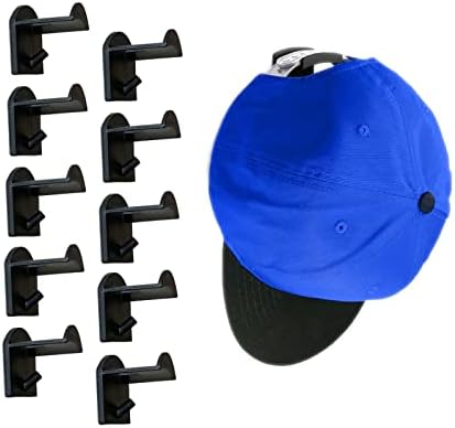 10 חבילות דבק כובע ווי קיר, מינימליסטי מדפי כובע עבור כובעי בייסבול, כדור כובע ארגונית עבור