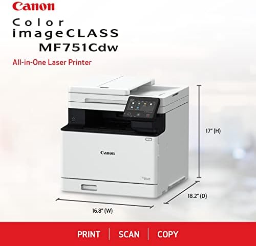 Canon Color ImageClass MF751CDW - MultiFunction, Duplex, Wireless, מדפסת לייזר מוכנה לנייד עם אחריות מוגבלת של