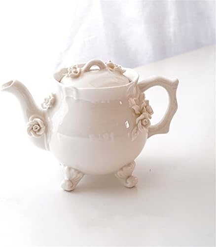 TJLSS תה בז 'סט פרחים קישוט פרחים קרמיקה קרמיקה קומקום קרמי כוס חלב תה תה אחר הצהריים תה תה.