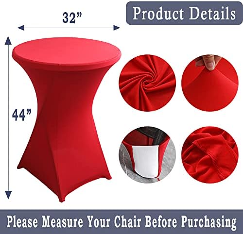 סט ITFRO של 2 פינות מרובעות שולחן עגול אדום עגול שולחן עגול שולחן עגול שולחן מכסה שולחן גבוה מכסה ספנדקס גבוה