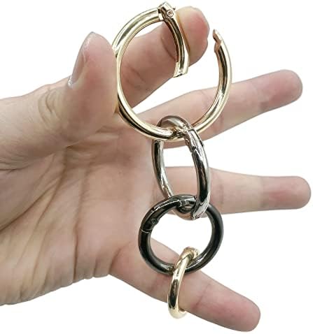 אבזם אבזם מקשים, אבזם מקשים, קליפ הצמד קרבינר עגול 8 יחידים, קליפ טבעת מפתח אביזרי DIY לתיק יד ארנק