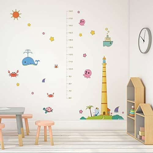 אוקיינוס ילדים גובה תרשים קיר מדבקות קיר מדבקות לחדר שינה קיר אמנות קיר לסלון משתלת קיר תפאורה