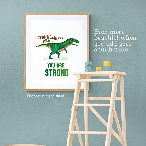 תמונות הדפס - אמנות קיר דינוזאור - צבעי דינוזאור דינוזאור קיר הדפסים - פוסטר מוטיבציה לחדר בנים