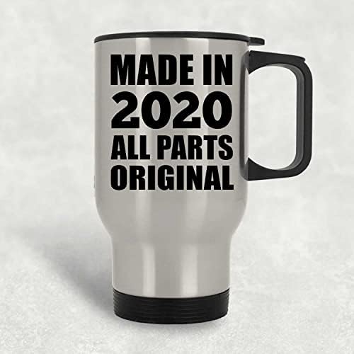 Designsife יום הולדת שלישי תוצרת 2020 כל החלקים מקוריים, ספל נסיעות כסף 14oz, כוס מבודד מפלדת אל חלד,