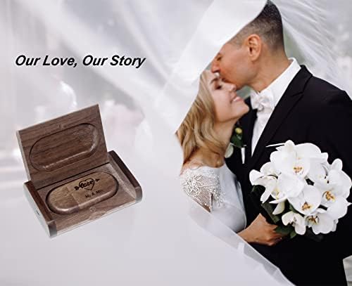 כונן פלאש USB לחתונה 32 ג'יגה -בייט עם עיצוב חרוט בלייזר אהבה