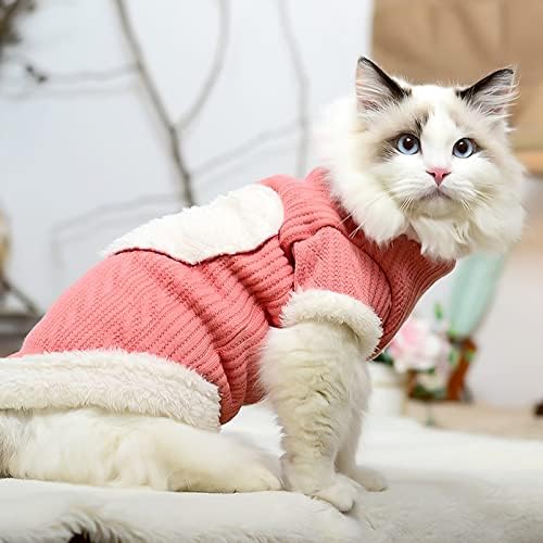 APOTT SPHYNX CAT בגדי חורף סוודר מחמד סוודר גולף גולף חולצות חתלתול עם שרוולים לסתיו חורף ורוד S