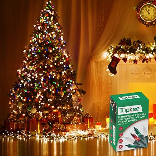 אורות נצנוץ מנצנצים אקראיים לחג המולד - 12 מתוך 100 אורות מנצנצים - חיצוני מקורה - מיתר קל של 20.5 רגל, 100