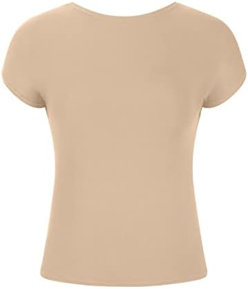 חולצות יבול ללא משענת לנשים י2 ק סקסי שרוול קצר חולצות טריקו קצוצות 2023 קיץ צוואר סירה מזדמן