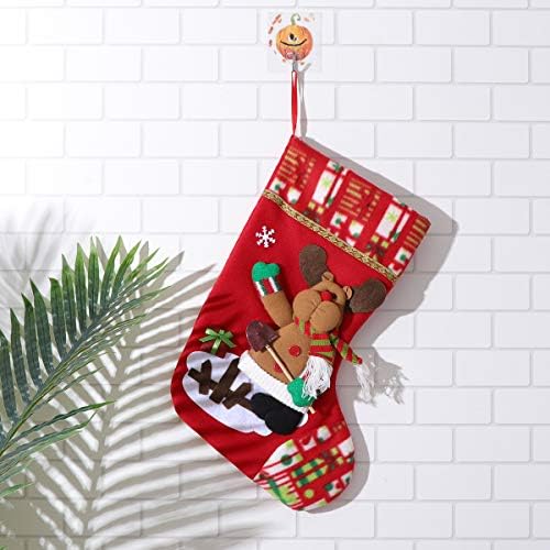 עבאודם יצירתי חג המולד גרבי מתנת תיק תליית אחסון תיק סוכריות פאוץ חגיגי מיכל עץ תליית קישוט לילדים-איילים