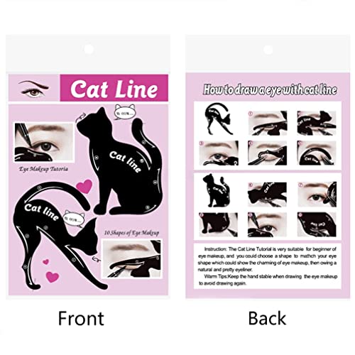 8 יחידות אייליינר שבלונות עבור חתול עין מכונף, חתול אייליינר חותמת מדבקת צלליות שבלונות לעיניים