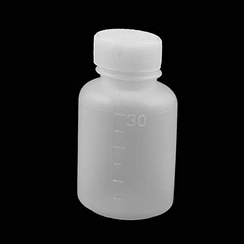 חדש LON0167 2 PCS 30 מל פלסטיק פה קטן בקבוק מדגם דגימה אטם רפואה בקבוק בקבוק לבן (2 Stücke 30 מל Kunststoff Kleine