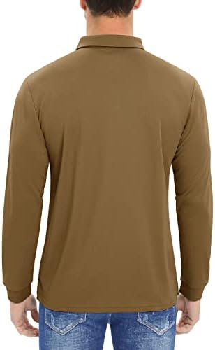 חולצות פולו ארוכות של Magcomsen גברים של Magcomsen חולצת טי מהירה של גולף יבש חולצת צווארון קל משקל הופעה של